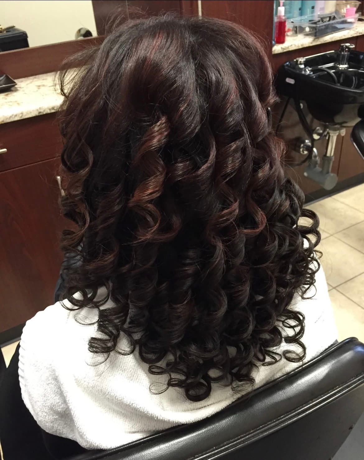 Tight spiral curl styling
